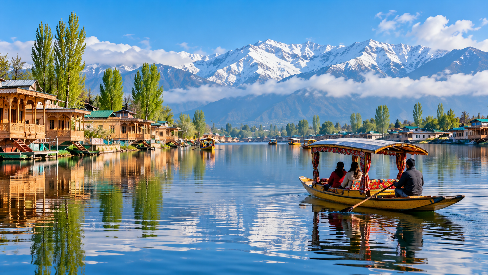 Beautiful lake and mountains for a Kashmir holiday